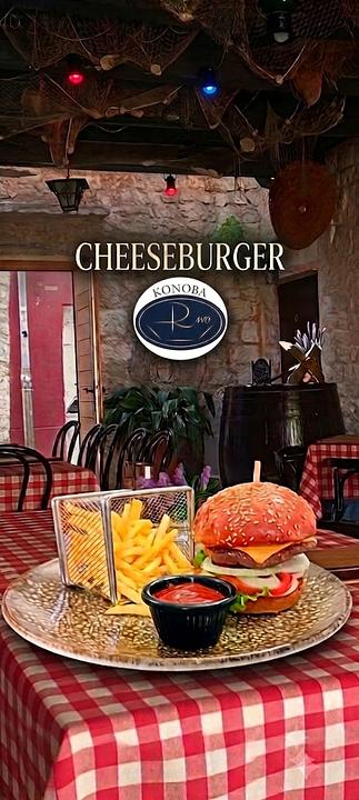 CHEESEBURGER "RIVA" + prženi krumpir